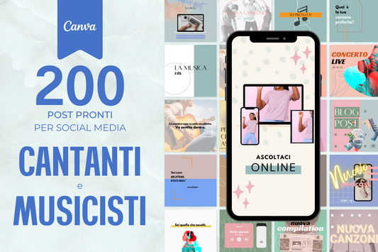 200 Post Social per Cantanti e Musicisti - BUNDLE
