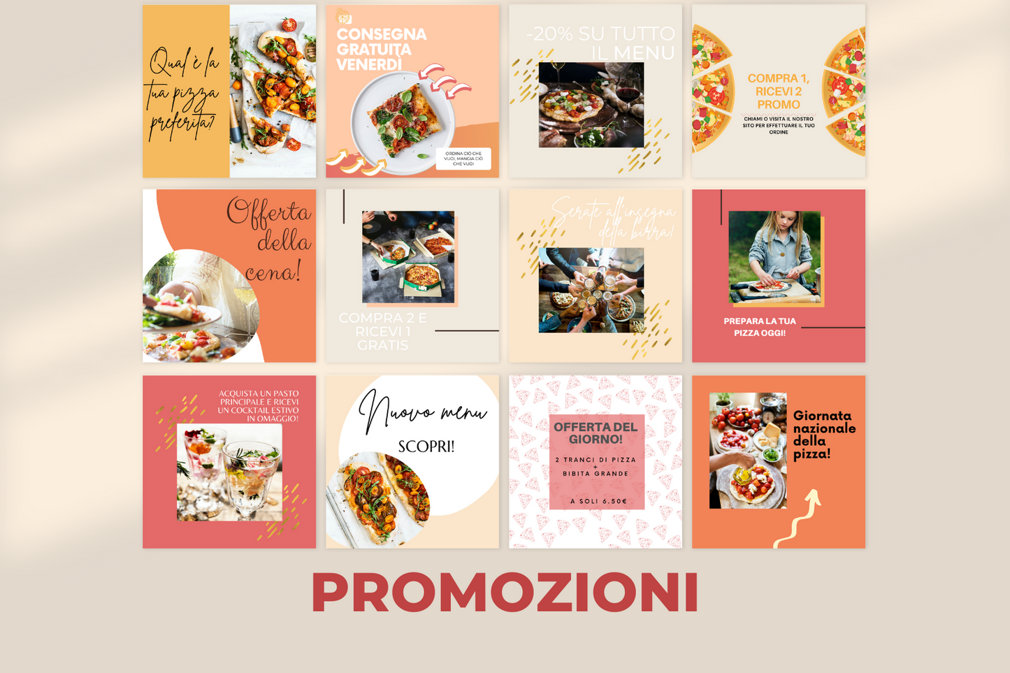 200 Post Social per PIZZERIE - BUNDLE