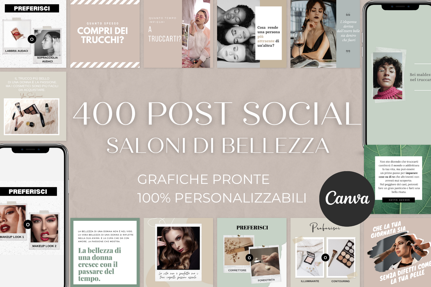 400 Post Social Media per Saloni di Bellezza - PREMIUM BUNDLE