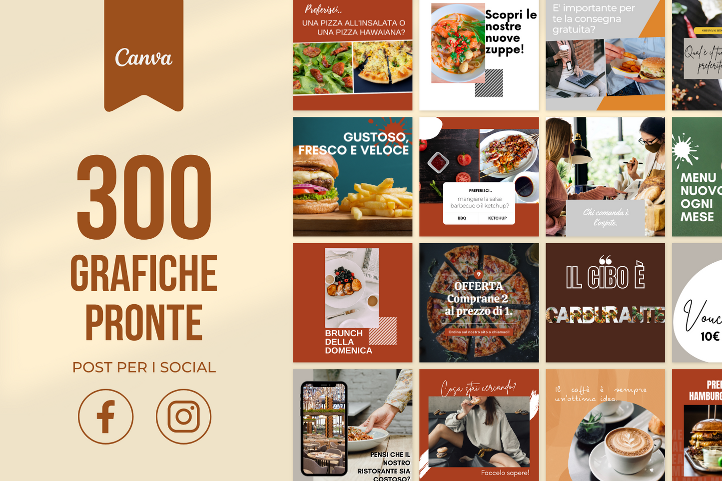300 Post Social Media per Ristoranti - BUNDLE