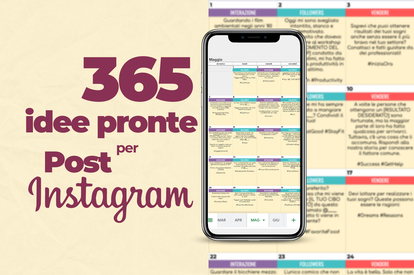 Calendario Social 365 IDEE PER POST per Instagram già pronte