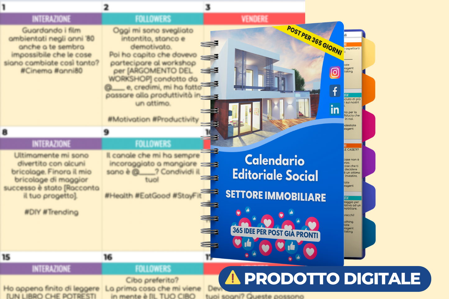 Calendario Social per Agenti Immobiliari - 365 Idee per post