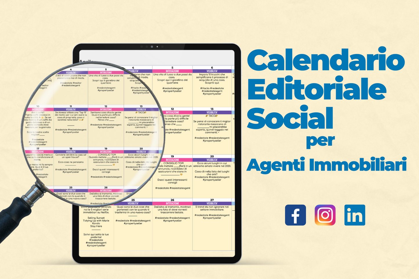 Calendario Social per Agenti Immobiliari - 365 Idee per post