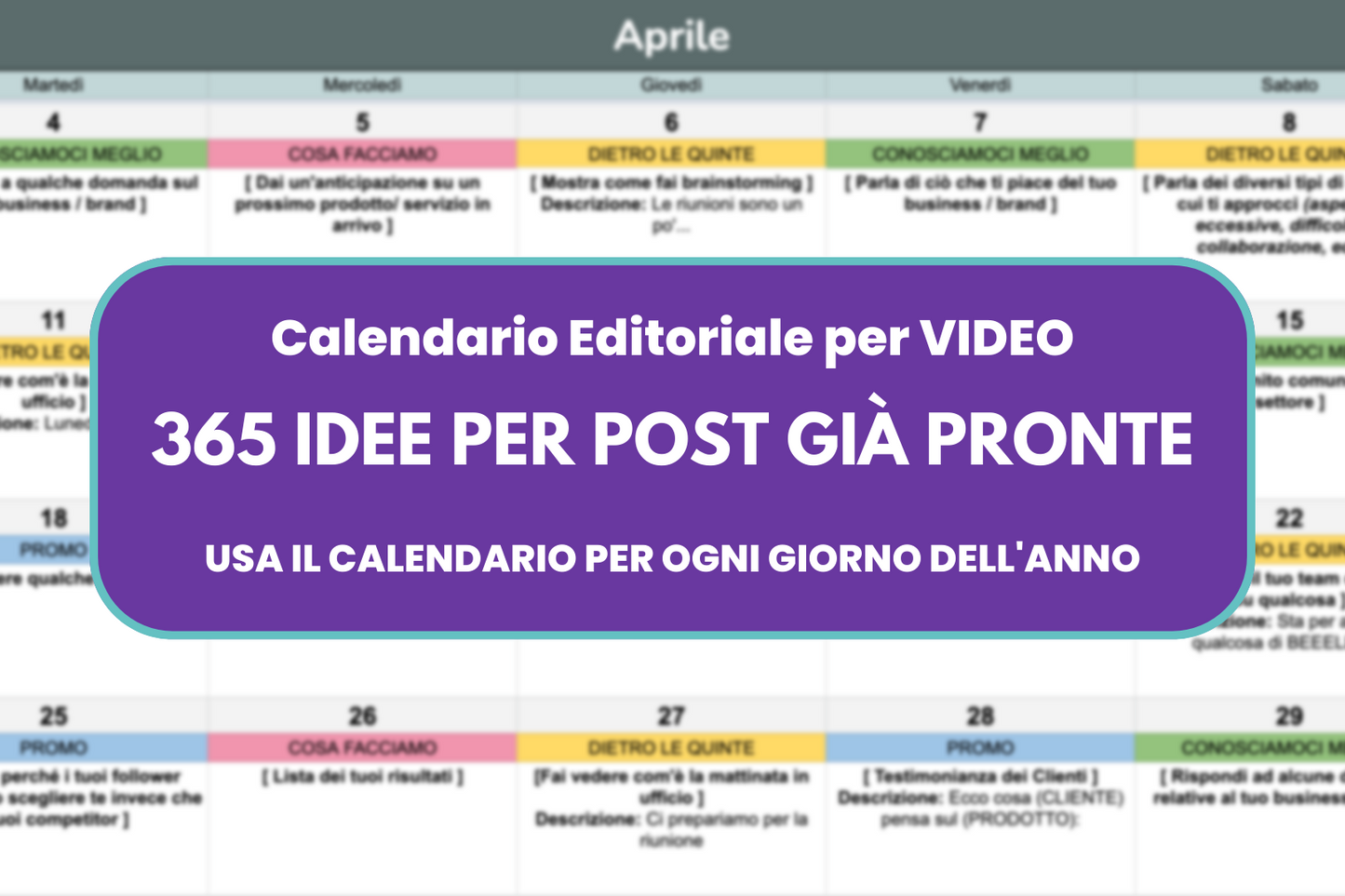 Calendario per Reels & TikTok - 365 IDEE PRONTE