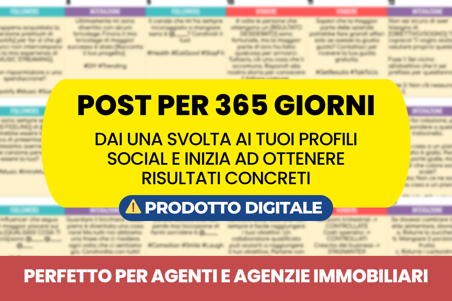 Calendario Social per Agenti Immobiliari - 365 Idee per post