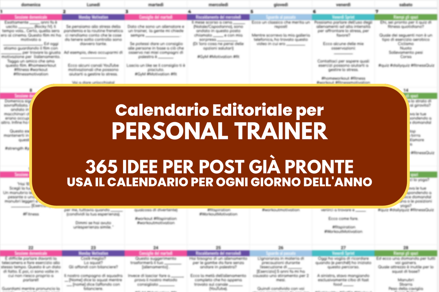 Calendario Social per Personal Trainer