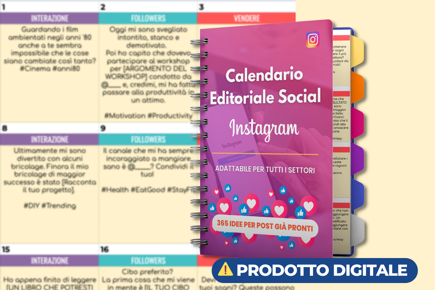 Calendario Social 365 IDEE PER POST per Instagram già pronte