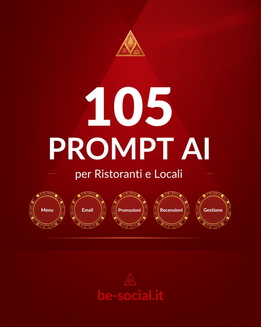 105 Prompt AI per Ristoranti e Locali — ChatGPT e Claude Pack — be-social.it